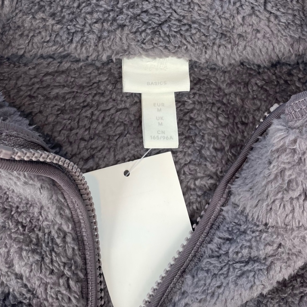 (NWT) H&M • Dusty Purple Quarter-Zip Sherpa Fleece Jacket, M - Picture 10 of 12